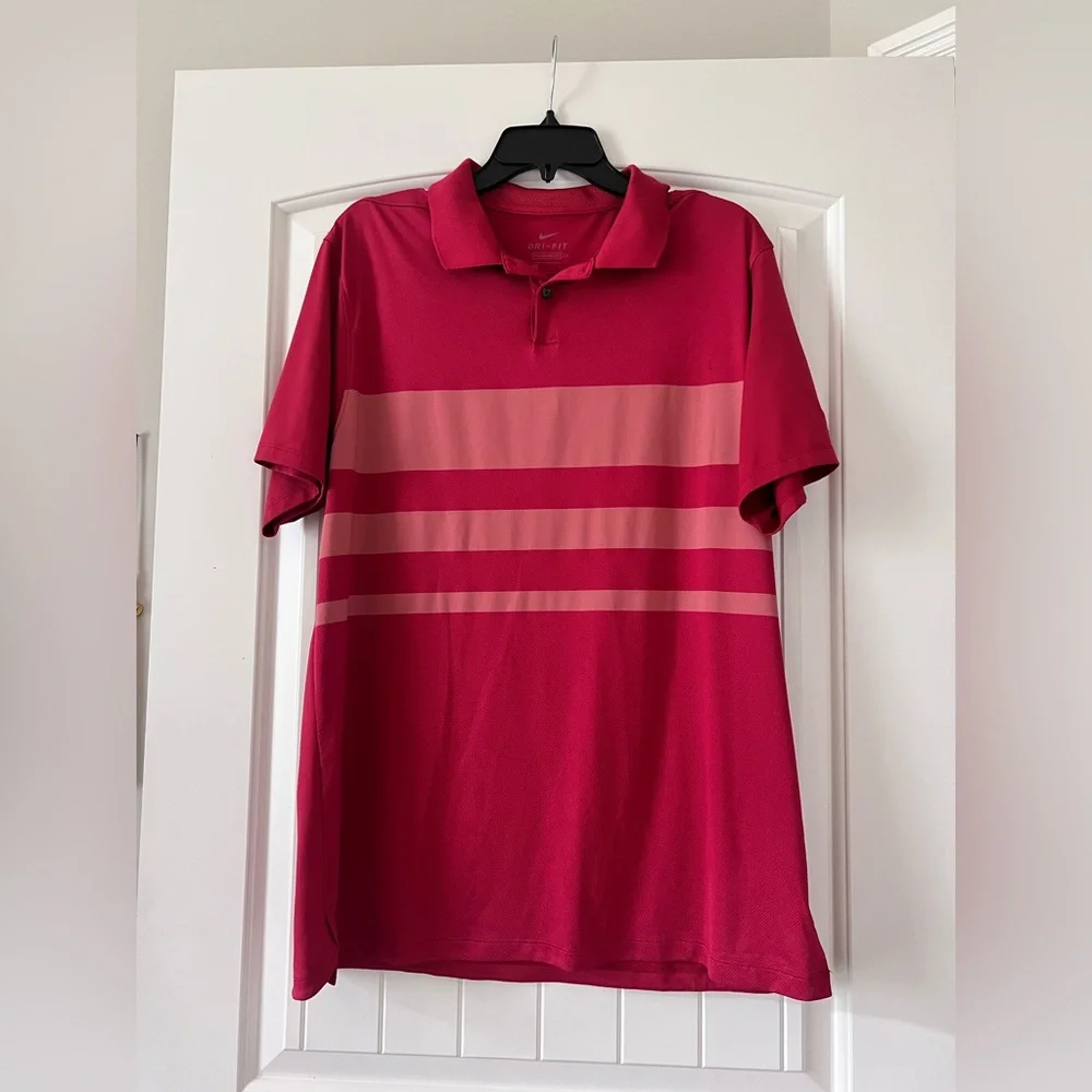 Nike Dry Men's Size‎ Large Dri-Fit Golf Polo Shirt Red Standard Fit CI7903 609
